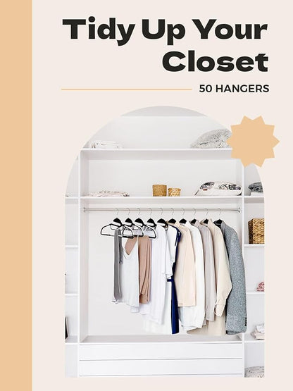 HOUSE DAY Black Plastic Hangers 30 Pack, Slim Space Saving, Non Slip Clothes Hangers with Rubber Pads, Sturdy Heavy Duty Coat Hanger for Closet, S-Shaped Hanger for Shirt, Suit, Pant, Skirt