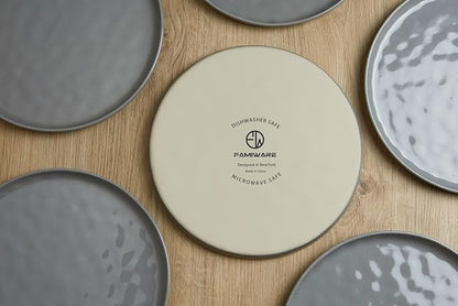 Famiware Mars Plates and Bowls Set, 12 Pieces Dinnerware Sets, Dishes Set for 4, Dark Gray