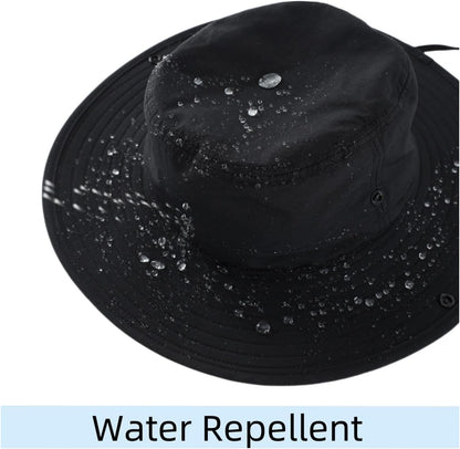 Connectyle Sun Hat for Men Women Outdoor UV Protection Safari Hat for Fishing Hiking Gardening Breathable Cowboy Hat UPF50