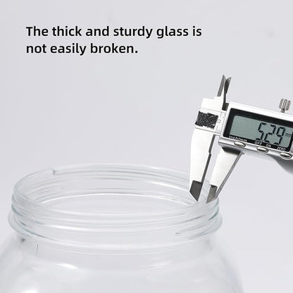 2 Pack 1 Gallon Glass Mason Jars, Super Wide Mouth Heavy Duty Jar with Airtight Lid, Large Capacity Glass Container with Silicone Gasket-Extra Tag for Kitchen (Plastic Lid)