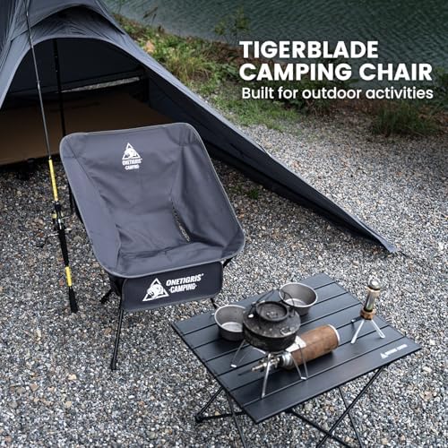 ONETIGRIS Tigerblade Camping Chair, Lightweight Folding Backpacking Hiking Chair, Compact Portable 330 lbs Capacity