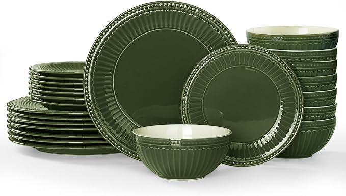 Famiware Ceramic Plates and Bowls Sets, Handmade Dishes Dinnerware