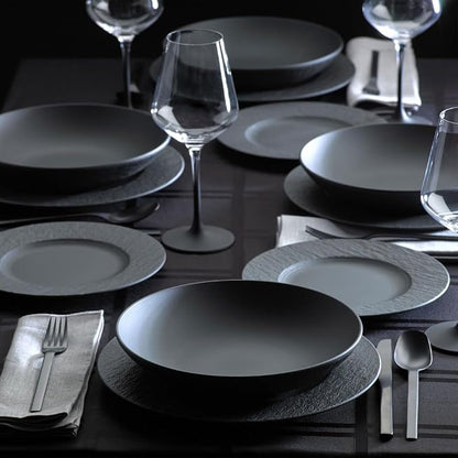 Villeroy & Boch Manufacture Rock 12 Piece Dinnerware Set, Matte Black | Premium