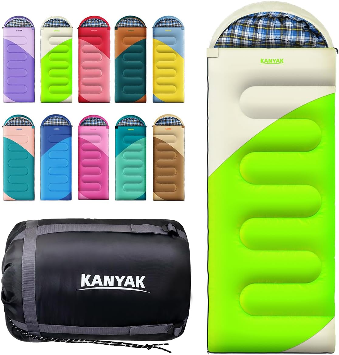 Camping Sleeping Bag, 32℉ Sleeping Bags for Adults Kids Teens Cold Weather Warm Sleeping Bag Winter for 3-4 Season Camping, Camping Gear Equipment, Traveling, and Outdoors