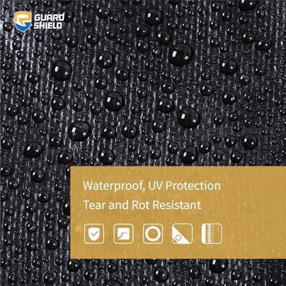 GUARD SHIELD Tarps Heavy Duty Waterproof 10x12 Feet Black Poly Tarp Cover Outdoor Thick UV Resistant Tarpaulin with Grommets 10mil