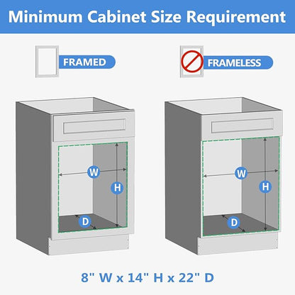 ROOMTEC 2 Tier Individual Pull Out Cabinet Organizer 7½"W x 21½"D, Slide Out Wood Shelves Organizers, Pull Out Drawers Organization and Storage for Kitchen Cabinet