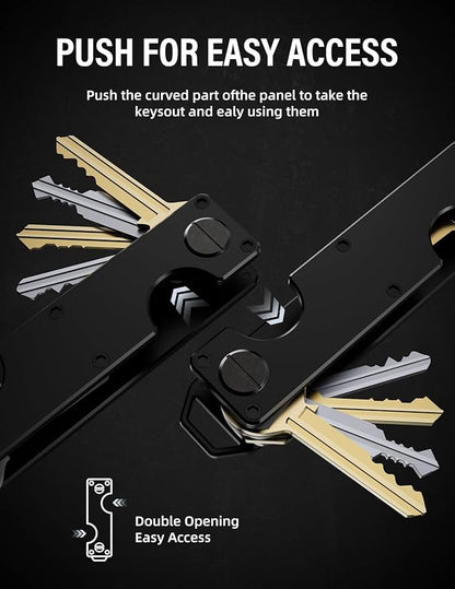 Key Organizer Key Holder Compact Key Case Minimalist Metal Key Chain Key Holder for Keychain Secures 8-10 Keys EDC