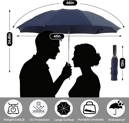 LLanxiry Compact Travel Umbrella, Mini Windproof Umbrellas for Rain & Sun, Small Lightweight Outdoor UV Umbrella, Portable Folding Umbrellas for Travel