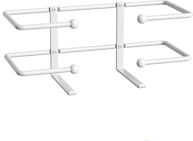 Glove Box Dispenser Wall Mount: White Holder Organizer for Disposable Glove & Tissue Box - Organizer on Wall in Lab, Kitchen, Bathroom, Garage