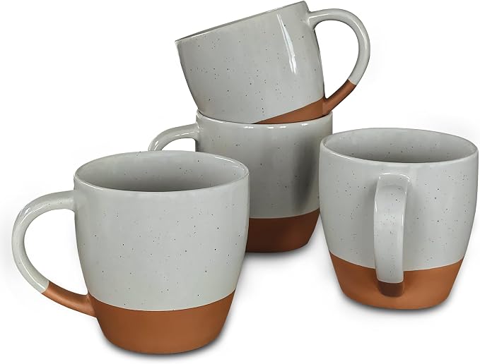 Mora Ceramic Large Latte Mug Set of 4, 16oz
