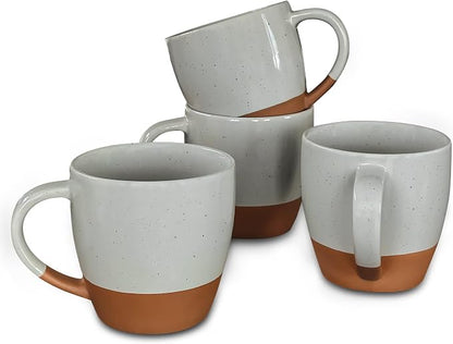 Mora Ceramic Large Latte Mug Set of 4, 16oz
