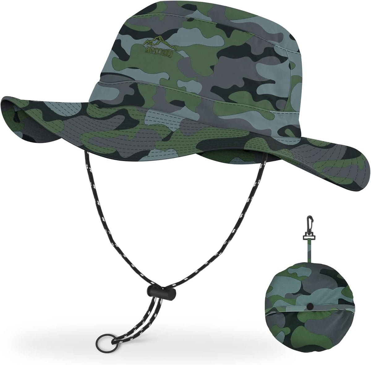 BROTOU Foldable Bucket Hats for Women/Men, UPF 50+ Wide Brim Sun Hat, Waterproof Fishing Cap with UV Protection