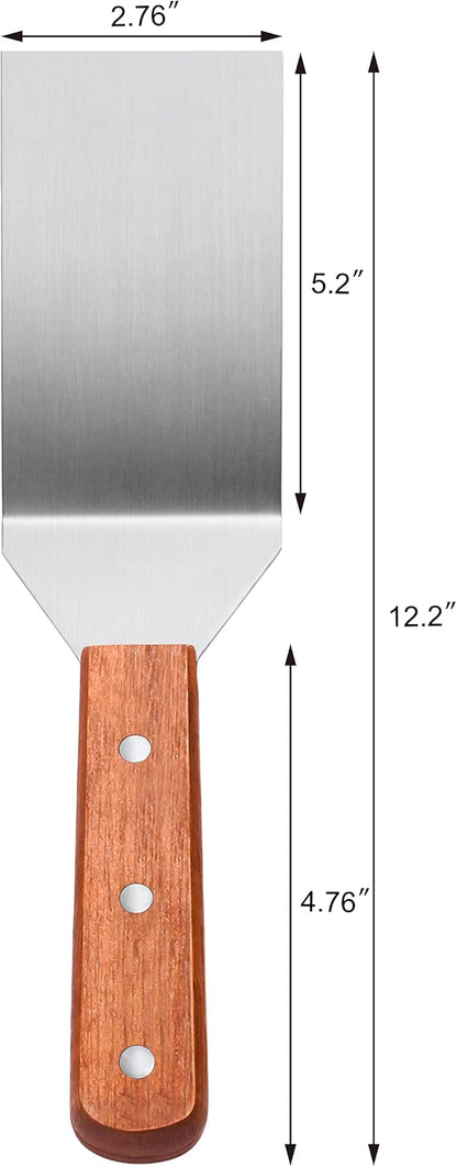 New Star Foodservice 36275 Wood Handle Grill Turner/Spatula, 12.5-Inch