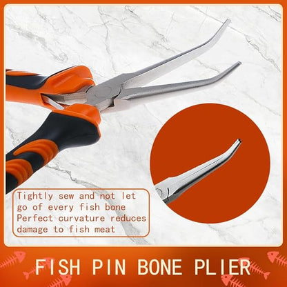 Fish Bone Pliers Tweezers 3pcs Fish Deboning Tools for All Kind of Fish Stainless Steel (3pcs)