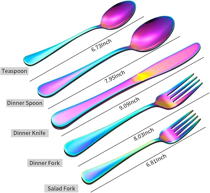 Rainbow Silverware Flatware Set