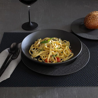 Villeroy & Boch Manufacture Rock 12 Piece Dinnerware Set, Matte Black | Premium