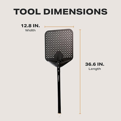 CURRENT® Perforated Pizza Peel, Lightweight Aluminum Pizza Paddle Turner with Heat-Resistant Handle, Ultra-Thin Edge for Easy Transfers, Minimizes Sticking, Ideal for Outdoor Pizza Ovens