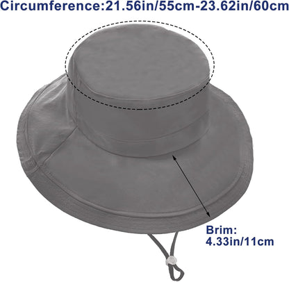 Sun Hats for Women Wide Brim Ponytail UV Protection Beach Hat Packable Waterproof Bucket Hat for Travel Hiking Gardening