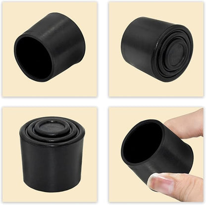 Flyshop Furniture Table Covers Non-Slip Durable Rubber Leg Tips Chair Leg Caps Floor Protector Round Black 4PCS Size 32mm, 1-1/4"