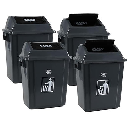 Kiddream 4 Packs 5 Gallons Swing Lid Garbage Can, Plastic Trash Can