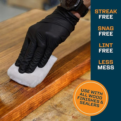 MāKRS Stain Sponge, 20-Pack Staining Pads, Lint, Snag and Streak-Free Applicator Sponges, Micro-Brush Material Over Foam Core, for Wood Stains and All Finishes, Easy to Use with Consistent Application