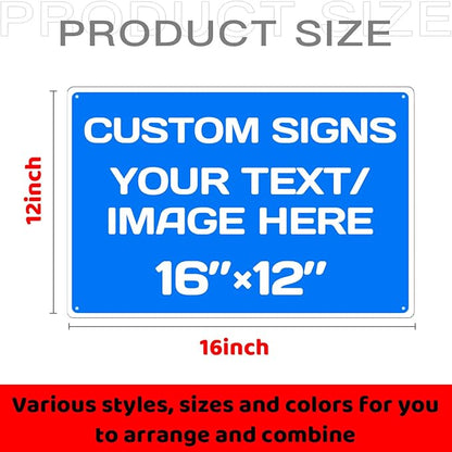 Personalized Aluminum Metal Signs - Weatherproof, Custom Text & Picture, Multiple Sizes, Hazard, Garden, Custom Door, Business Signs