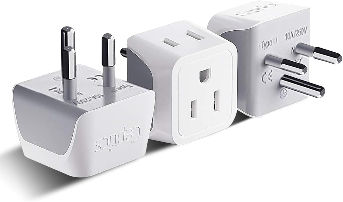 Ceptics Thailand Travel Adapter with Dual Usa Input (Type O) Ultra Compact - 3 Pack - Safe Grounded Perfect for Cell Phones, Laptops, Camera Chargers and More (CT-18)