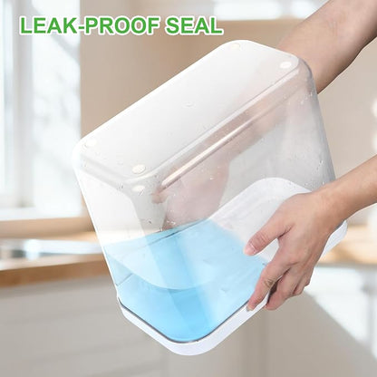 Rice Flour Storage Container - 12.7 Qt | 25 Lbs Crystal-Clear Plastic Food Storage Container Bin with Pop-up Lid for Grains Beans, Dry Food Holder for Kitchen Pantry Organization and Storage