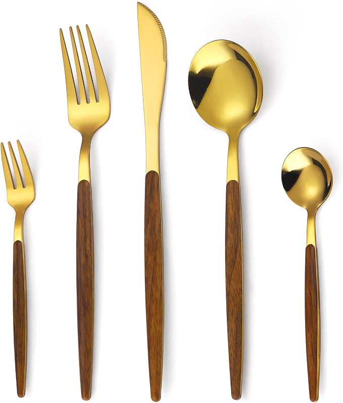 20-Piece Gold Silverware Set