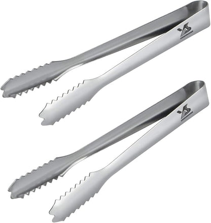 MSY BIGSUNNY Durable Stainless Steel Ice Tongs, 7 inch Sugar Cube Serving Tongs, Set of 2
