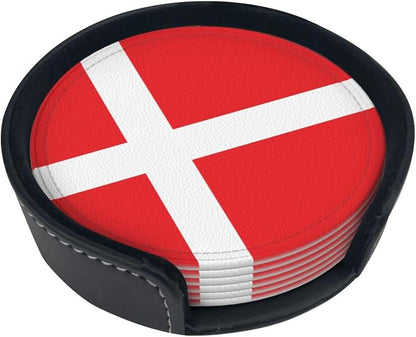 Danish Flag Coasters for Drinks