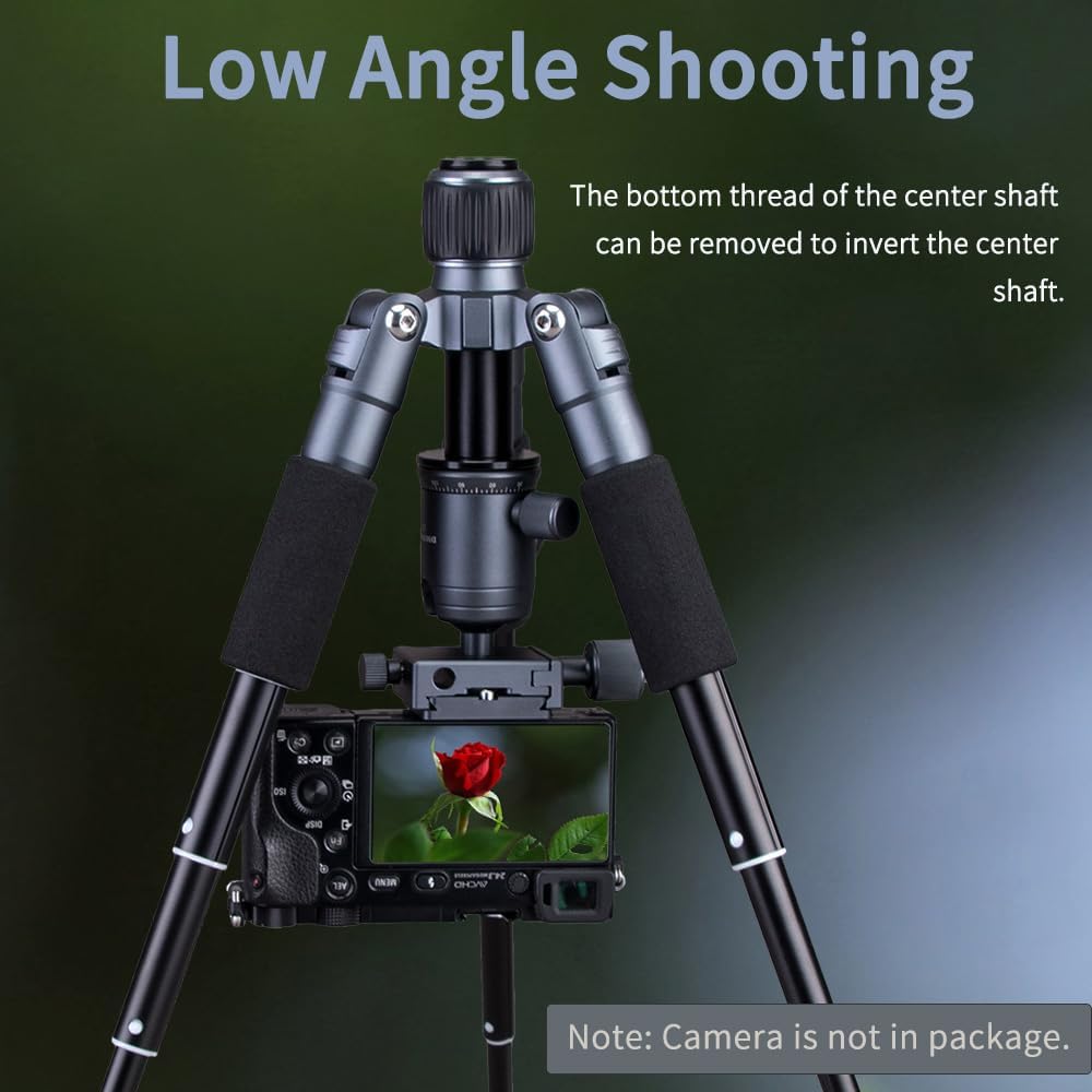 Portable Desktop Mini Tripod with Panning Handle, 20" / 52cm Desk Tabletop Aluminum Alloy with 360° Ball Head, Compact Tripod for DSLR Camera Video Camcorder, Load up to 13lb / 6kg