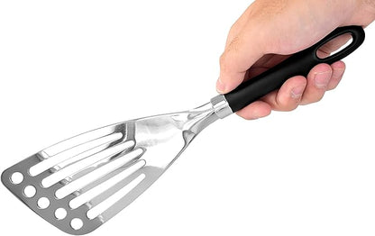 Seki Japan Right Handed Stainless Steel Spatula Wide Thin Slotted Turner Kitchen Utensils