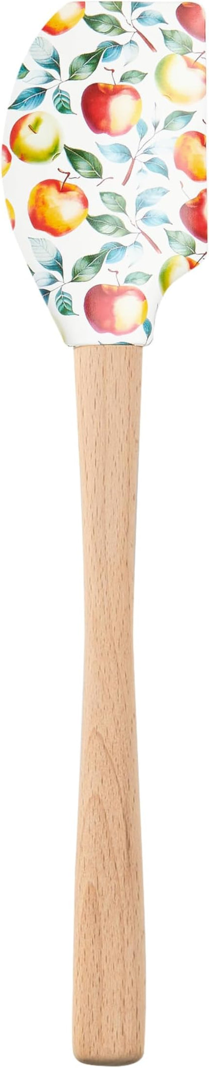 Tovolo Apple Orchard Fall Spatula With Wood Handle for Cooking Baking Mixing Meal Prep, Autumn Spatulart Fall Apple Kitchen Utensil Decor Spatulas Silicone Heat Resistant BPA Free