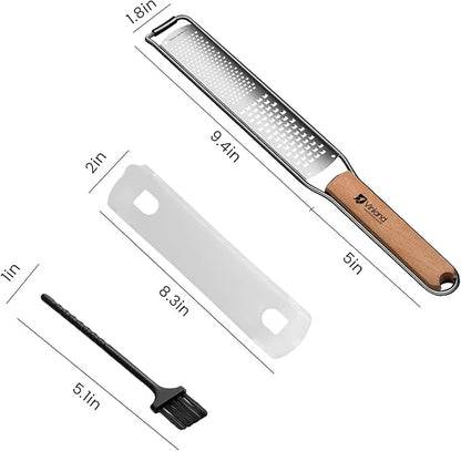 Citrus Lemon Zester & Cheese Grater (Razor-Sharp Stainless Steel Blade & Protect Cover) For Citrus, Parmesan Cheese, Lemon, Ginger, Garlic, Chocolate, Nutmeg, Vegetables and Fruits - Dishwasher Safe