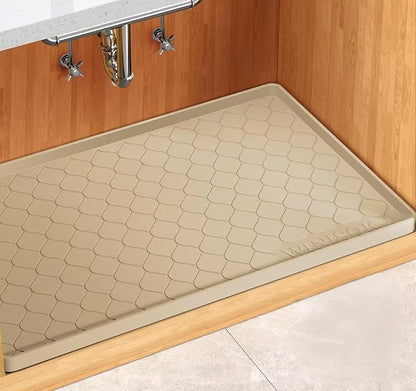 Silicone Under Sink Mat 40" x 22", kitchen Essentials and Gadgets, Shelf liner and Cabinet Protector, Home Organizers and Storage, Waterproof Bathroom Tray