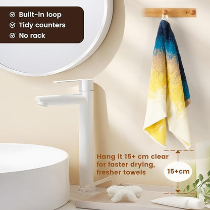 SEMAXE Hand Towels for Bathroom, 100% Cotton Towels with Hanging Loops, Soft & Highly Absorbent, 12 Pack Hand Towel Set for Gym, Shower, Hotel, Spa and Kitchen, Colorful Towel - Beach Collectio