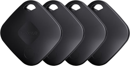 Real-time Positioning Air Tracker Tag, Key Finder, Work with Google Find Hub(Only for Android, Not for iOS), Bluetooth Tracker for Luggage, Backpack etc, 4 Pack Black