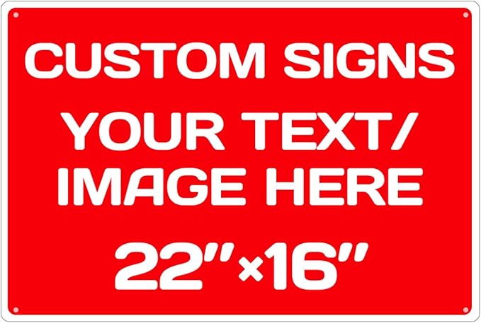 Personalized Aluminum Weatherproof Metal Sign - Multiple Sizes, Custom Text and Picture - Hazard, Garden, Custom Door Sign