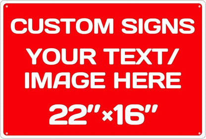 Personalized Aluminum Weatherproof Metal Sign - Multiple Sizes, Custom Text and Picture - Hazard, Garden, Custom Door Sign