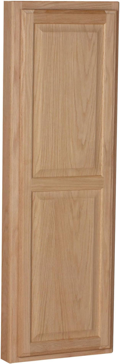 Household Essentials Ironing Board Cabinet, In-Wall Recessed Ironing Board Cabinet with Storage Shelves, Unfinished Wood, Oak