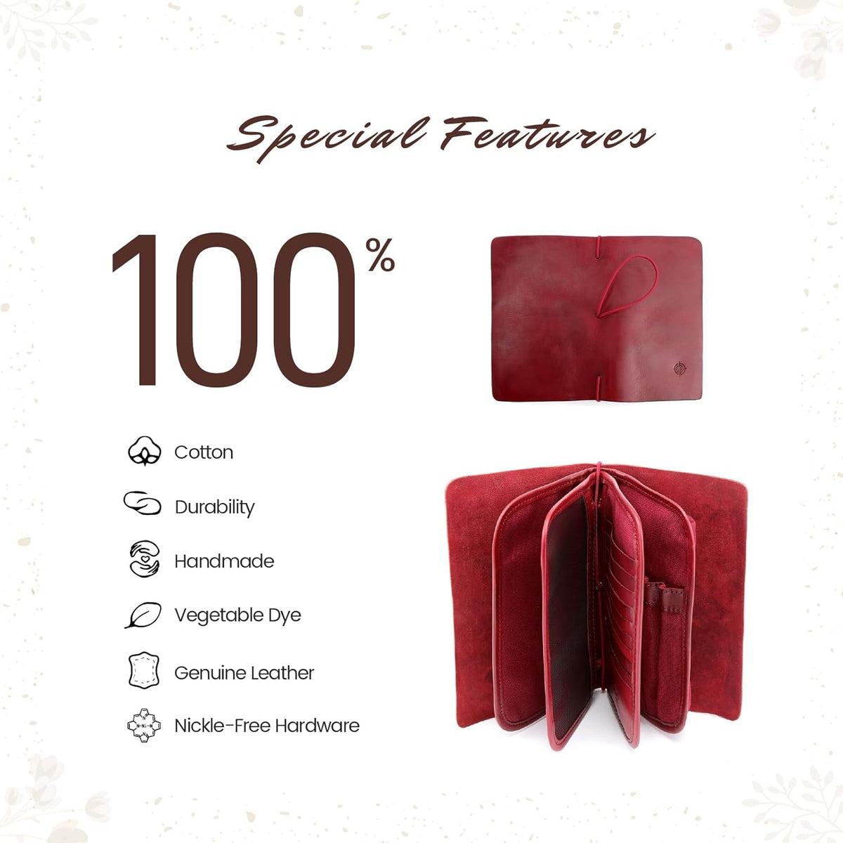 Genuine Leather Nomad Organizer Travel Wallet | Women's Wallet Clutch Passport Holder