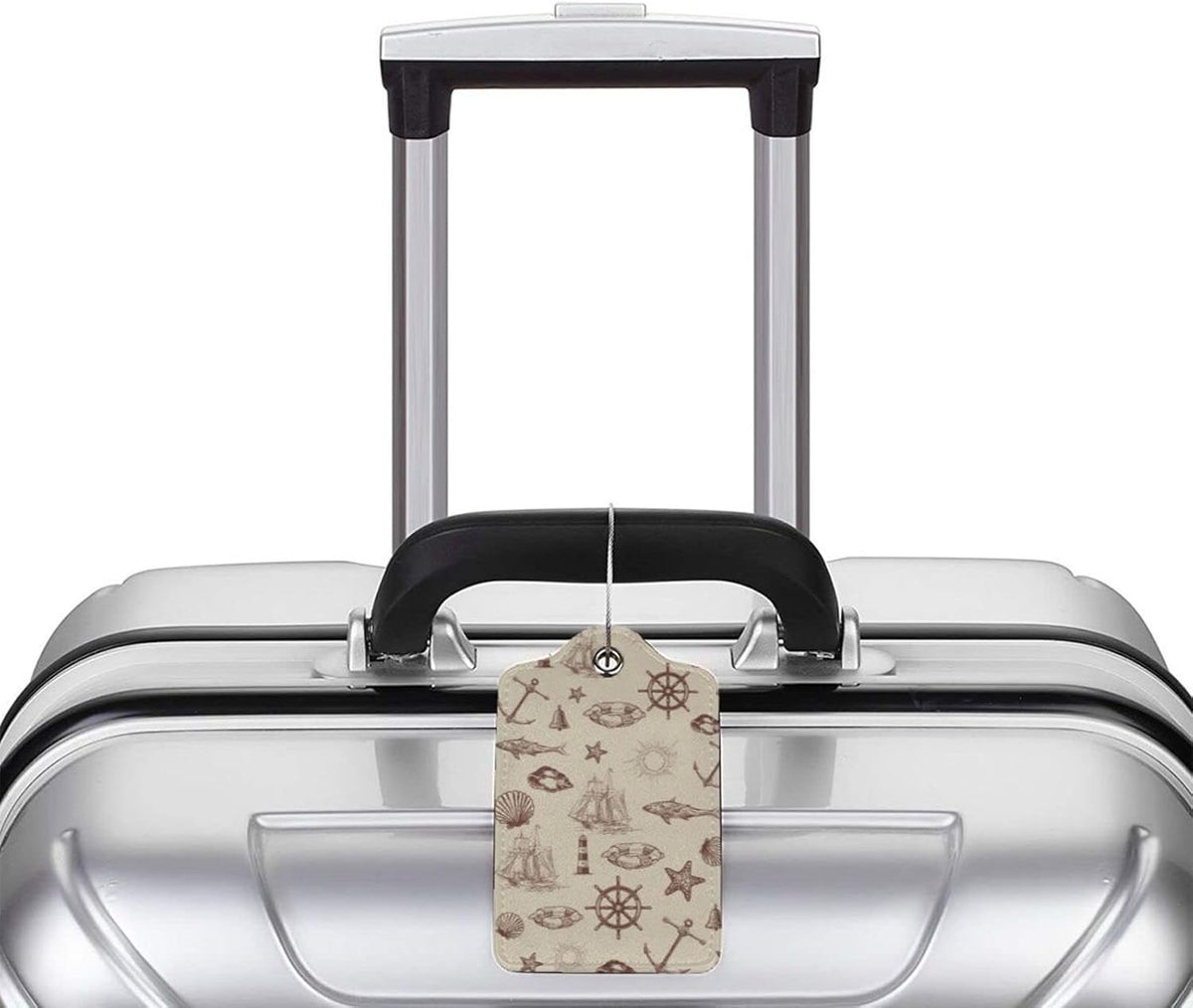 2 Pack Luggage Tag for Suitcase, Cute Unique Leather Suitcase Tags Identifiers with Privacy Name Address Labels & Durable Steel Loop for Women Men Travel