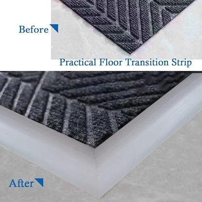 Floor Transition Strip Self Adhesive Carpet & Flooring Transitions Edging Trim Strip PVC Threshold Transitions Suitable for Threshold Height Less Than 10mm (6.56Ft, Gray)