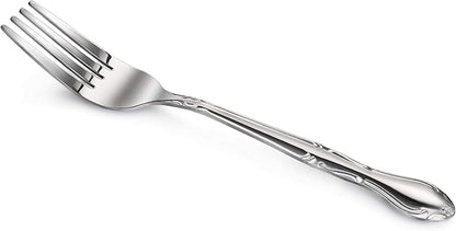 New Star Foodservice 58642 Rose Pattern, 18/0 Stainless Steel, Dinner Fork, 7.2-Inch, Set of 12