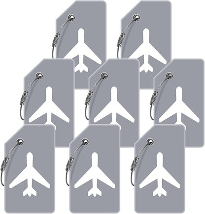 Luggage Tag for Suitcases, Quickly Spot 8 Pack Luggage Identifier Tags, Travel Accessories Name Tags for Backpacks, Suitcases, Travel Bags, Baggage, Cruise - Flexible Silicone(Gray)
