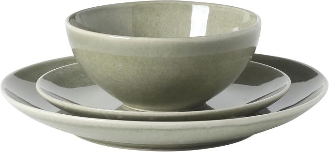 Gibson Elite Castle Peak Plates and Bowls Set, 12-Piece Dinnerware Set