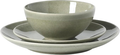 Gibson Elite Castle Peak Plates and Bowls Set, 12-Piece Dinnerware Set
