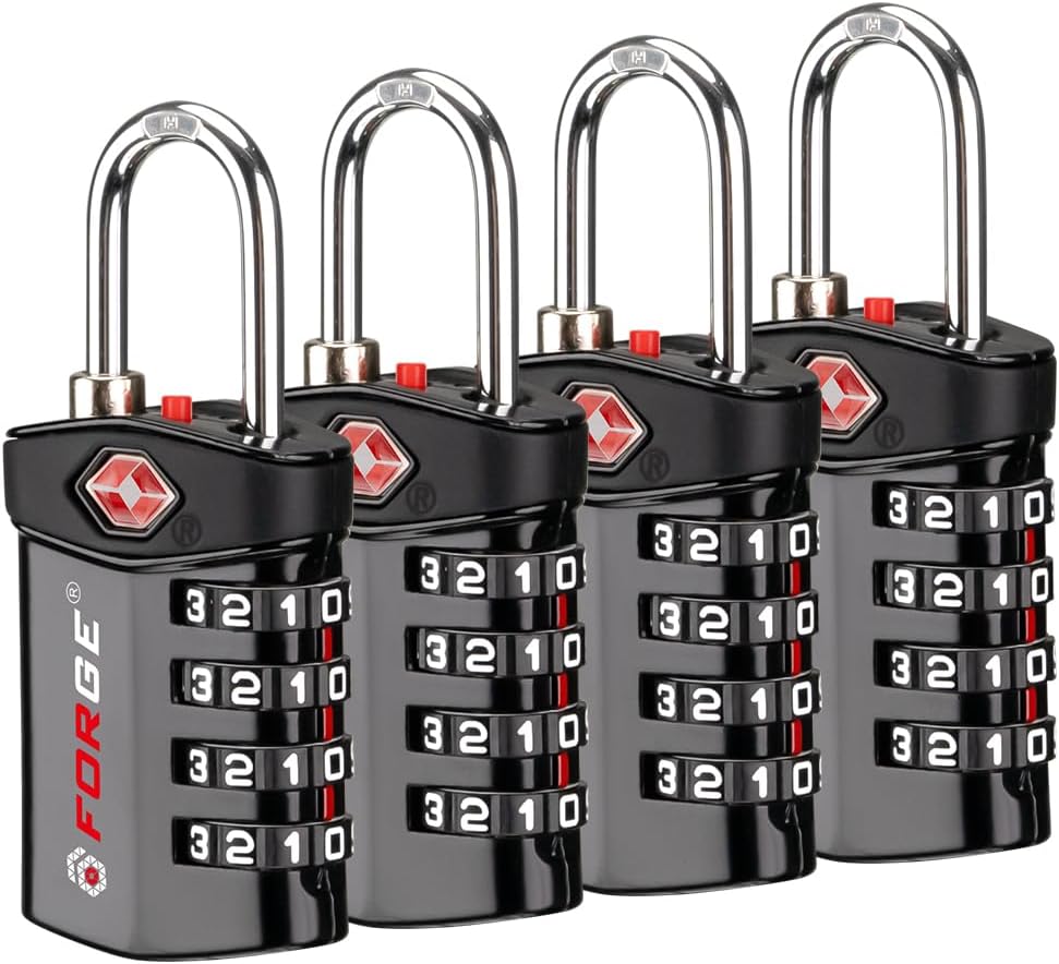 Forge Travel Lock,TSA Approved Luggage Locks for Air Travel, Gym Lockers, School Lockers, Pelican Cases, Gun Case, Easy Read Dials, Durable Alloy Body