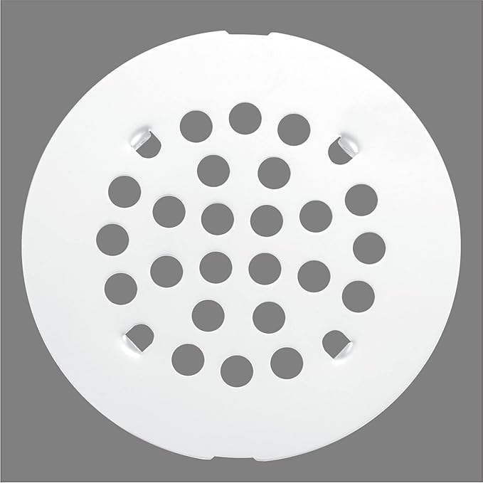rrajj 4-1/4 (4.25) Inch(108mm) Round Snap-in Shower Floor Drain Cover Replacement Cover (White)